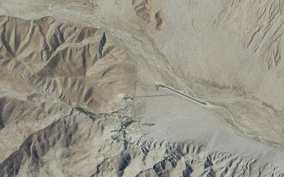 Aerial view centered on Agua Caliente County Park Campground