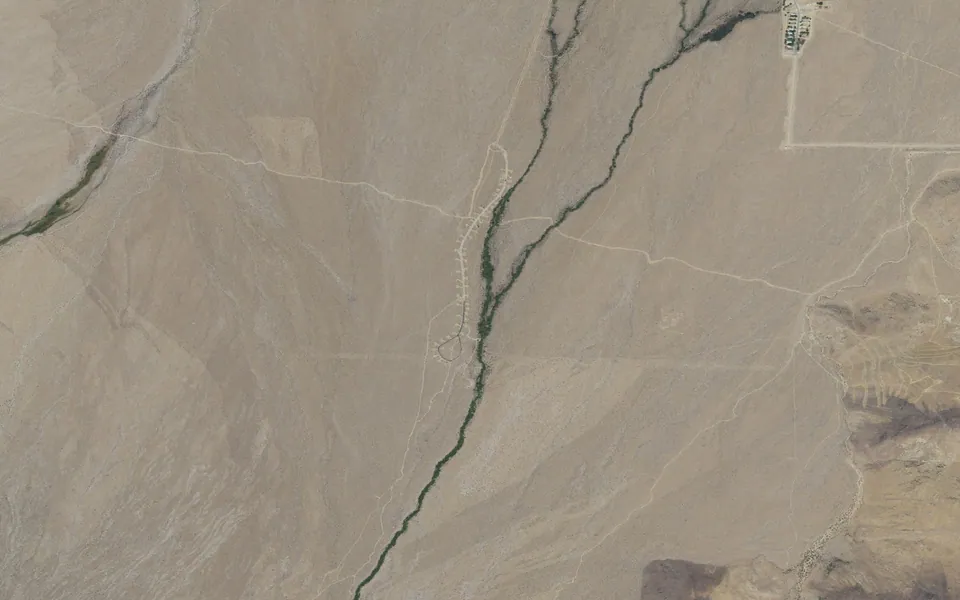 Aerial view centered on Horton Creek Campground