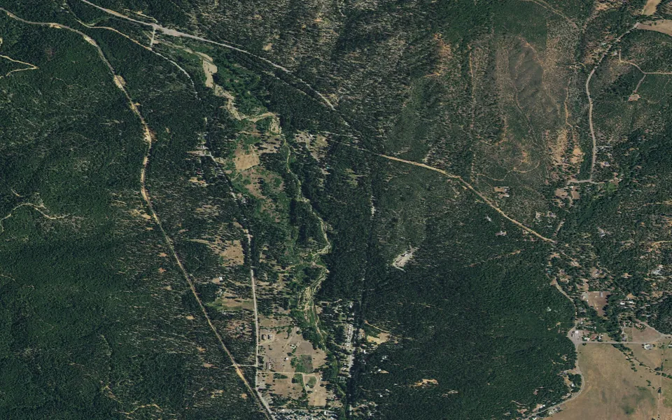 Aerial view centered on Greenville Campground
