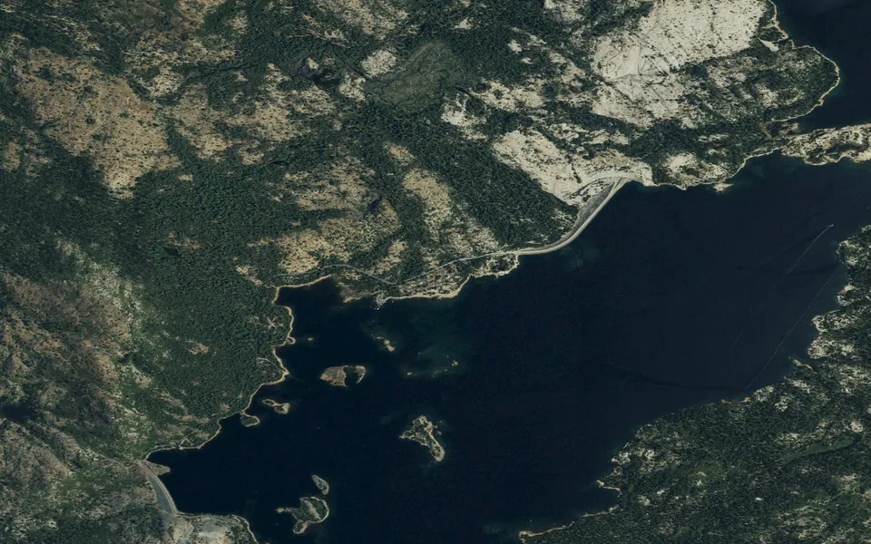 Aerial view centered on Northshore Campground - Loon Lake (CA)