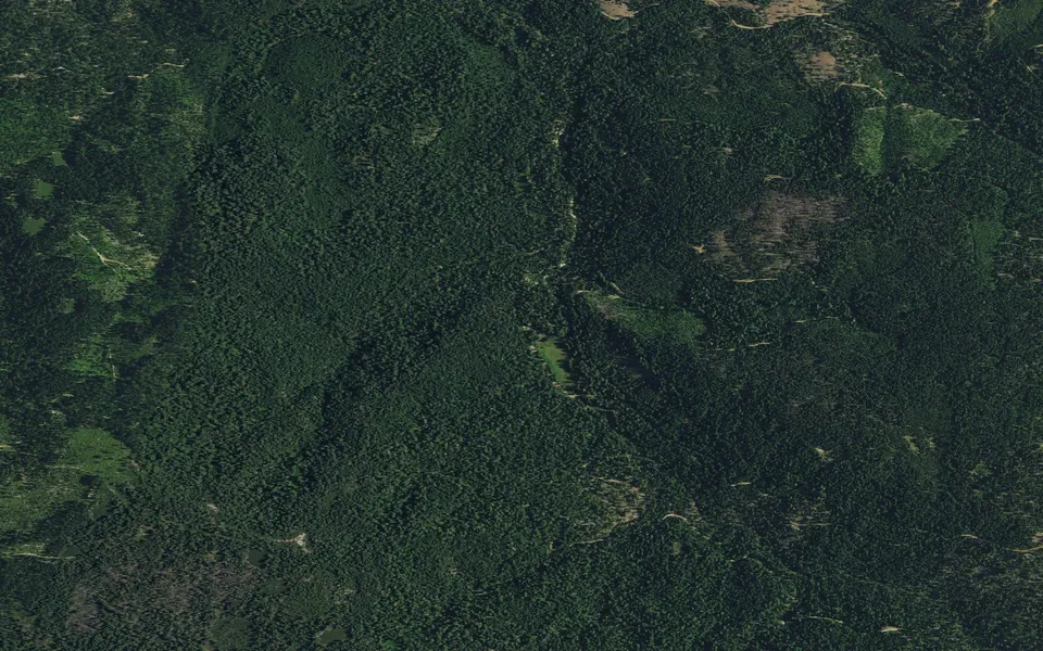 Aerial view centered on Deanes Valley Family Cg (CA) Plumas Nf