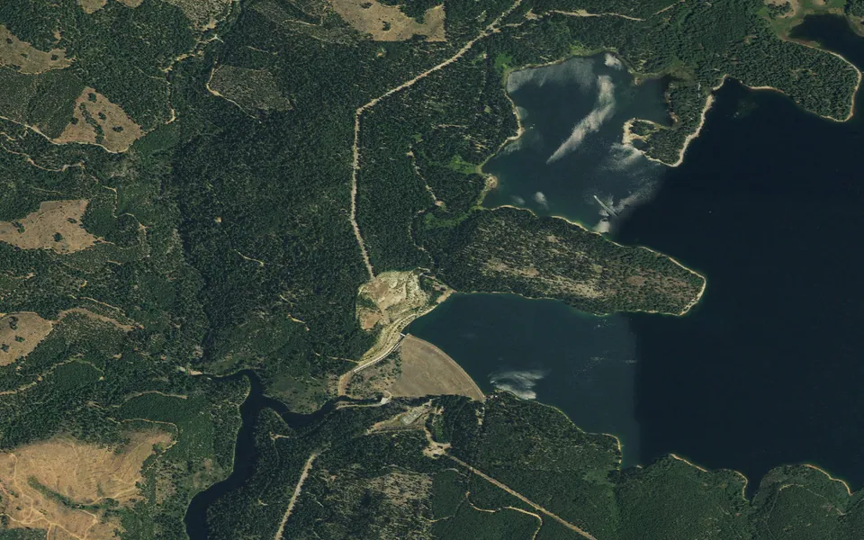 Aerial view centered on West Point Campground