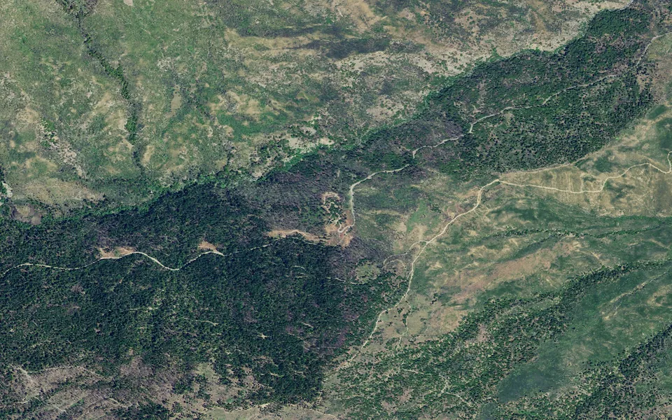 Aerial view centered on Dixie Glade Campground