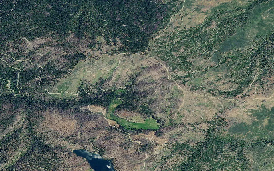 Aerial view centered on Mill Valley Campground