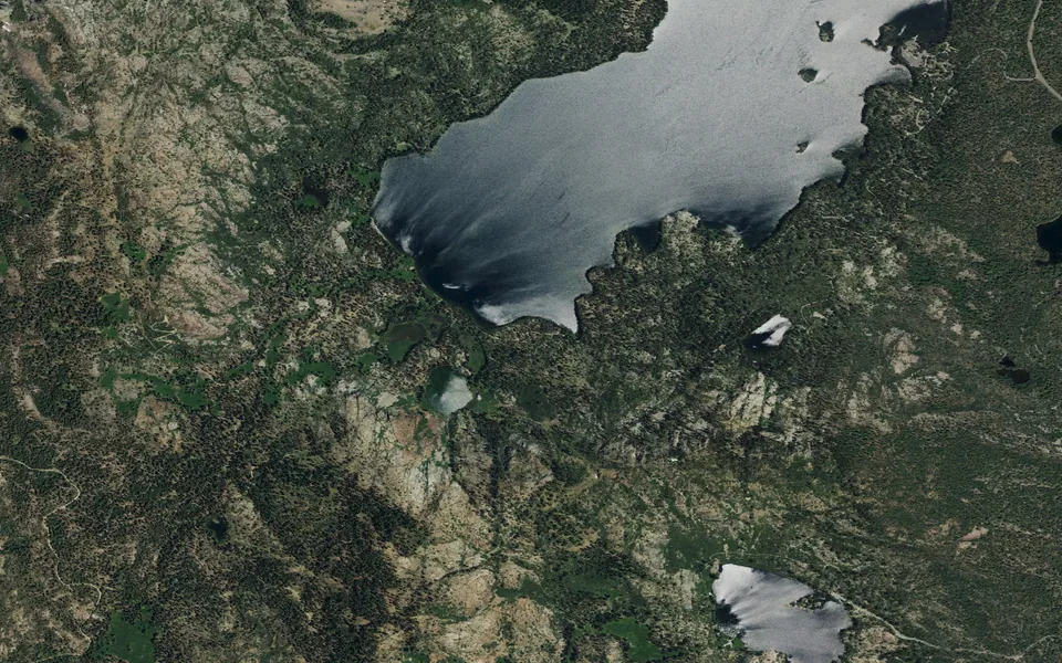 Aerial view centered on Gold Lake 4 X 4 Campground