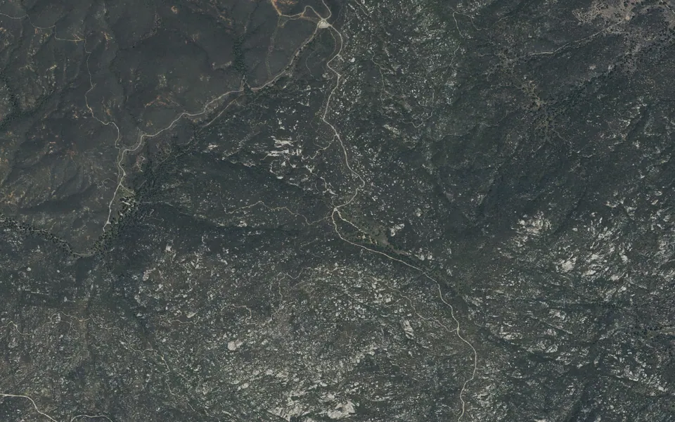 Aerial view centered on Bobcat Meadow Campground