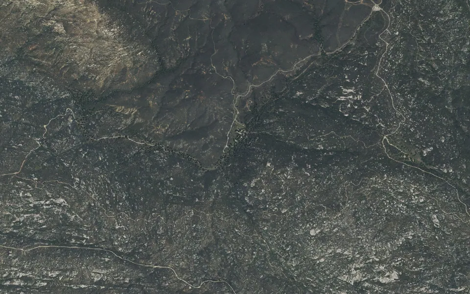 Aerial view centered on Corral Canyon Campground