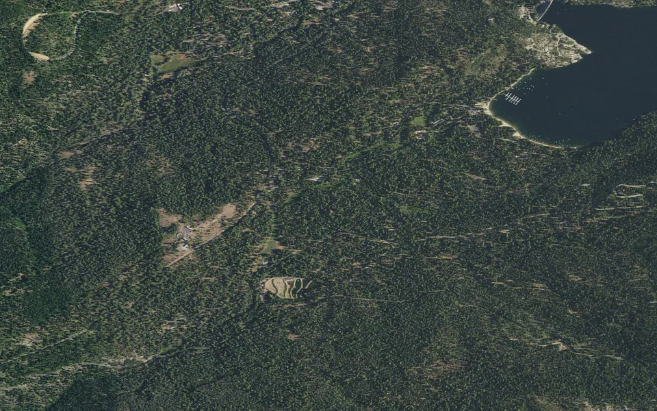 Aerial view centered on Meadowview Campground