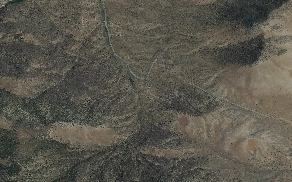 Aerial view centered on Walker Pass Campground