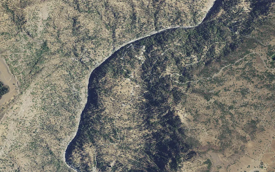 Aerial view centered on Equestrian Campground