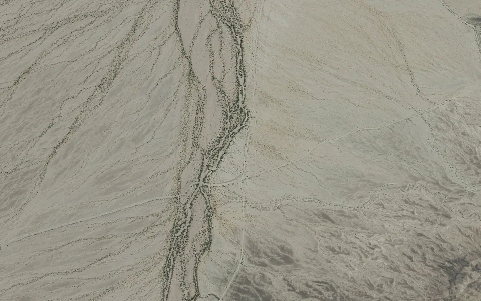 Aerial view centered on Wiley's Well Campground