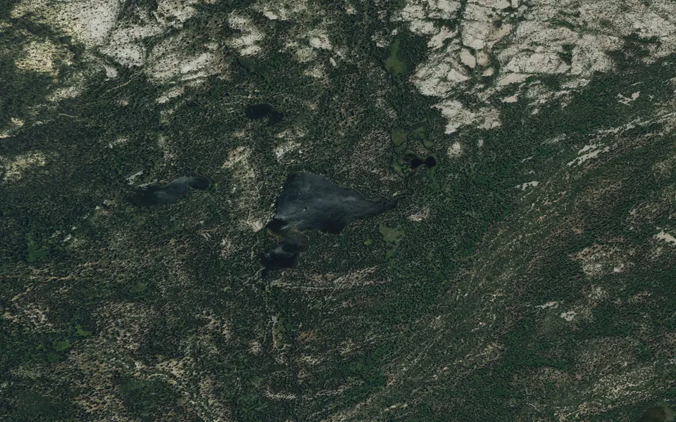 Aerial view centered on Wrights Lake