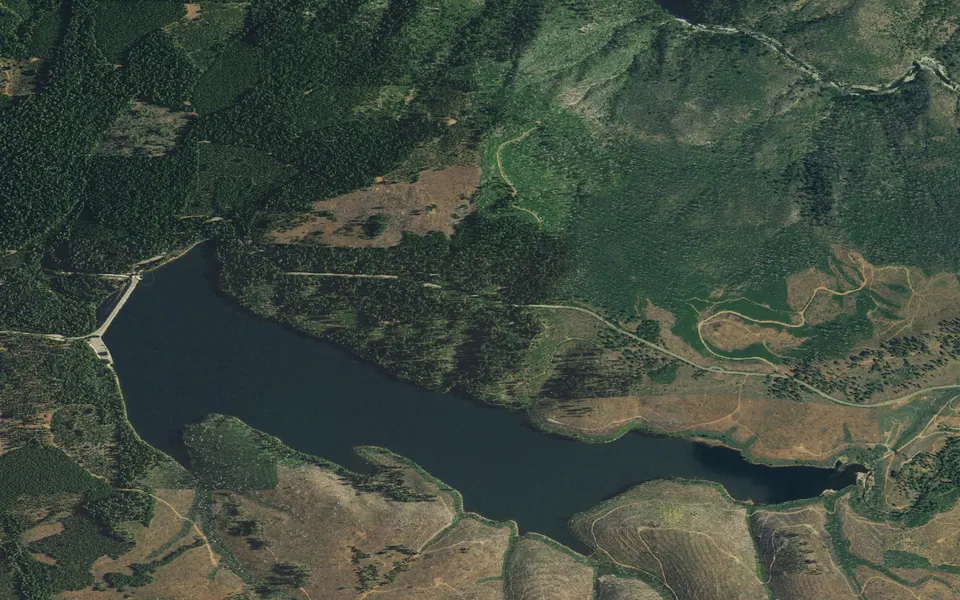 Aerial view centered on Black Oak