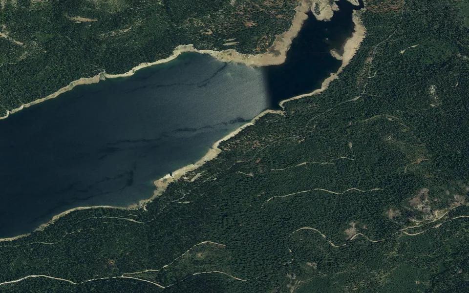 Aerial view centered on French Meadows