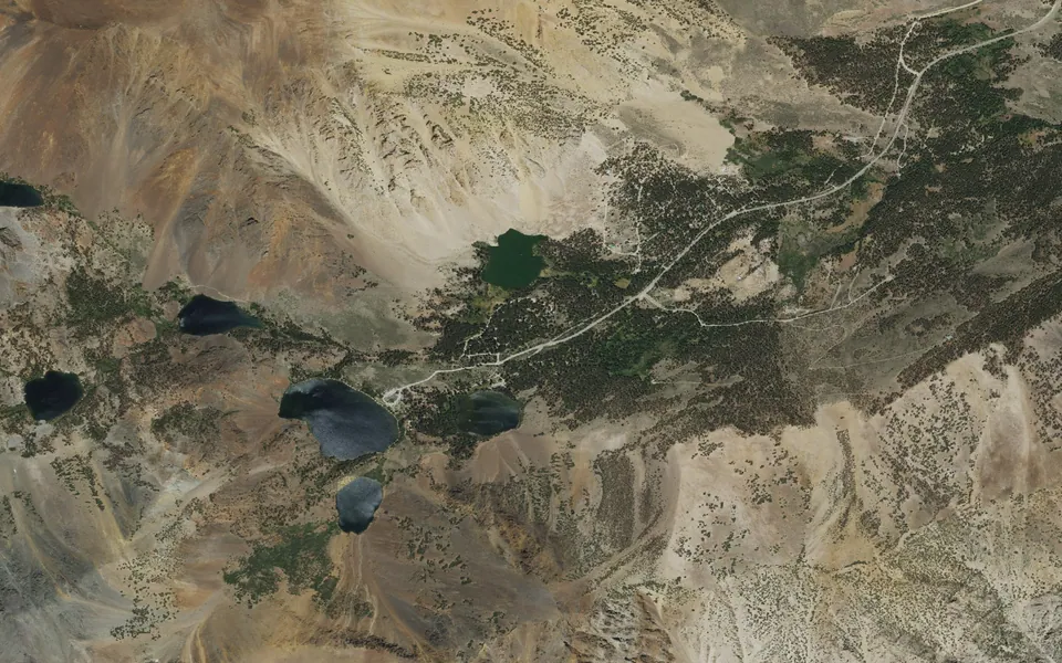 Aerial view centered on Trumbull Lake