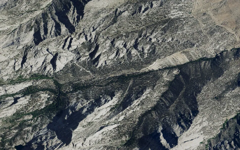 Aerial view centered on Whitney Portal