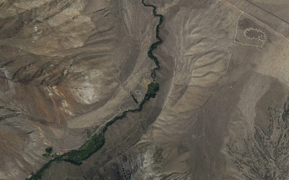 Aerial view centered on Mcgee Creek