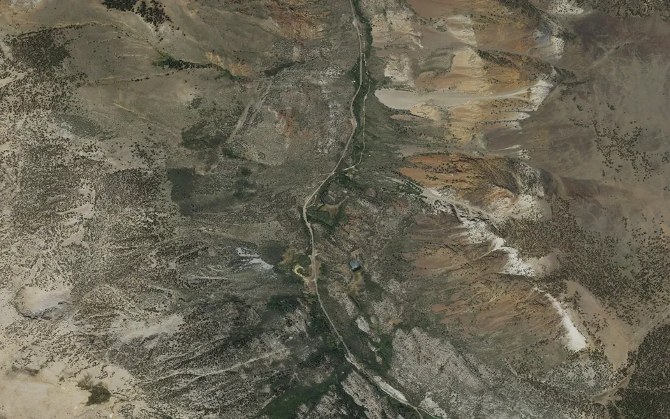 Aerial view centered on Table Mountain (Inyo)
