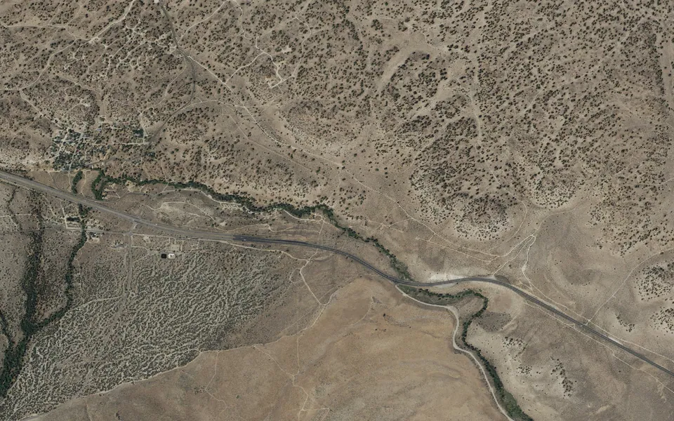 Aerial view centered on Tuff Campground