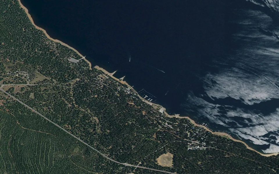 Aerial view centered on Almanor