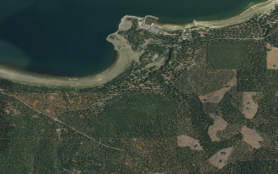 Aerial view centered on Eagle Campground