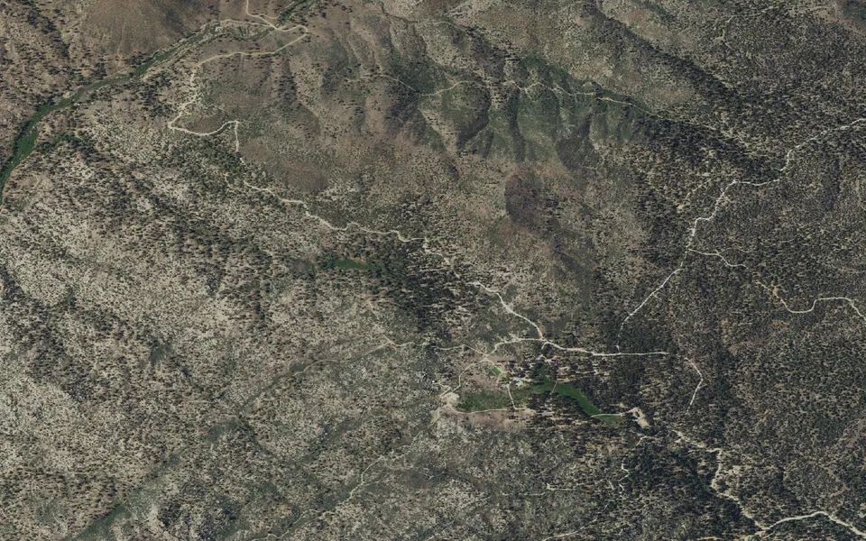 Aerial view centered on Hanna Flat