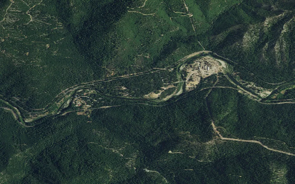 Aerial view centered on Hallsted