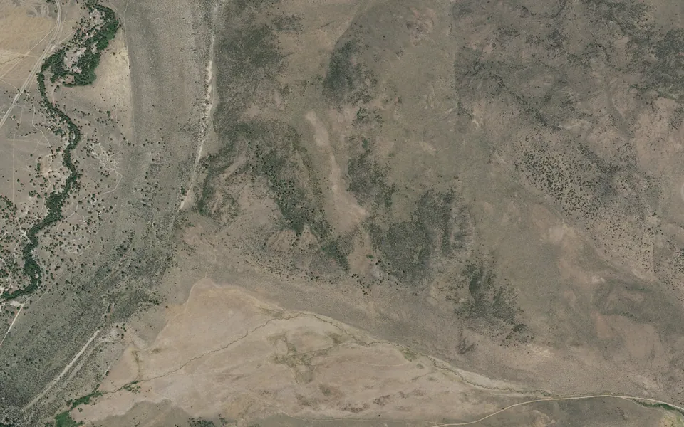 Aerial view centered on Crags Campground