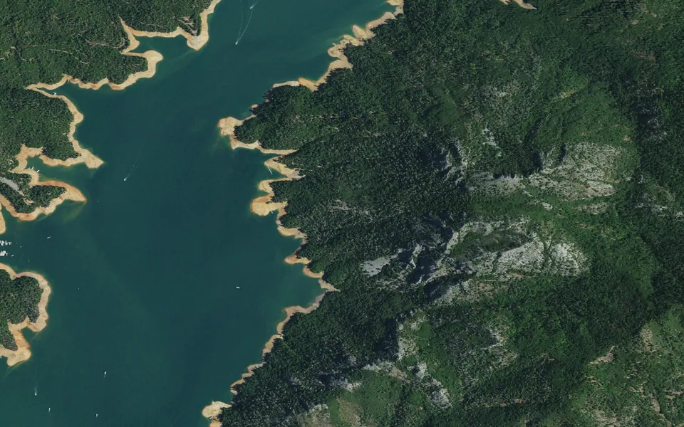 Aerial view centered on Bailey Cove