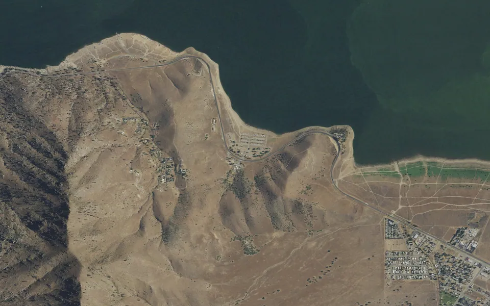 Aerial view centered on Paradise Cove