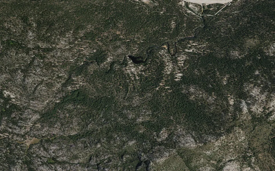 Aerial view centered on Mono Creek
