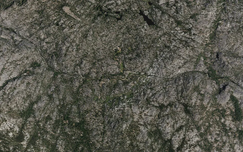 Aerial view centered on Mono Hot Springs