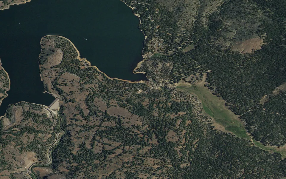 Aerial view centered on Spring Creek