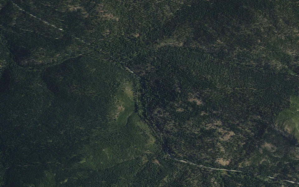 Aerial view centered on Cold Creek