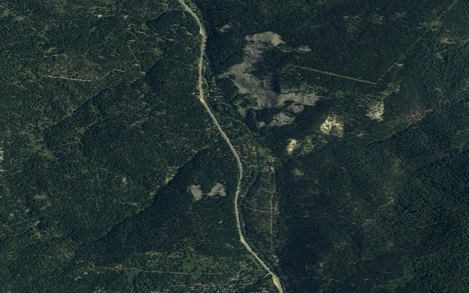 Aerial view centered on Silver Creek-Truckee