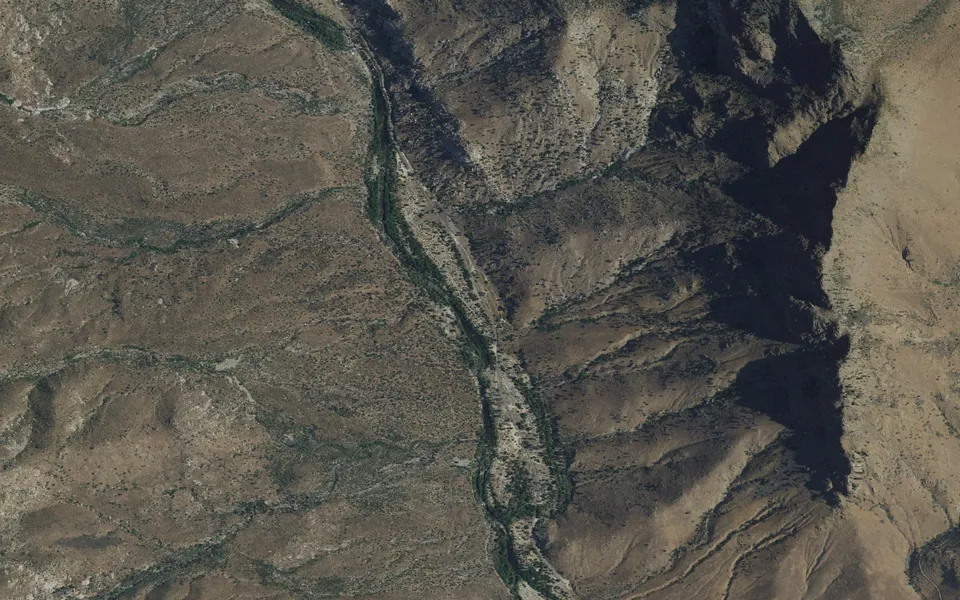 Aerial view centered on Camp Three Campground