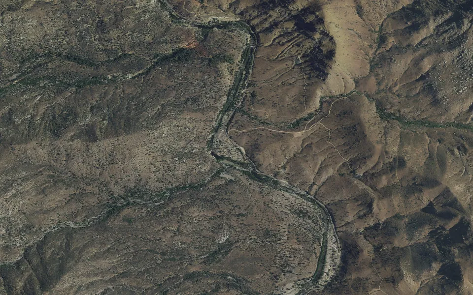 Aerial view centered on Goldledge Campground