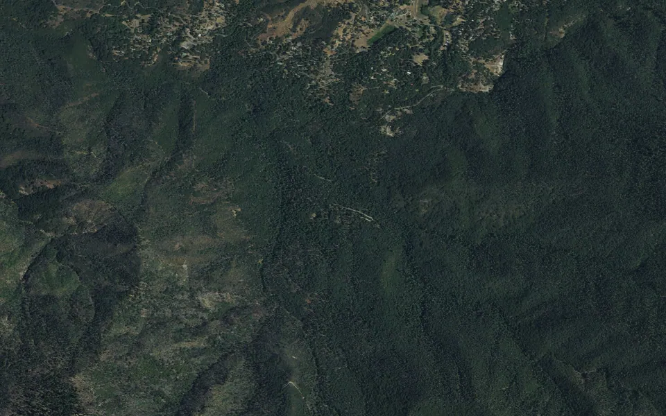 Aerial view centered on Coy Flat