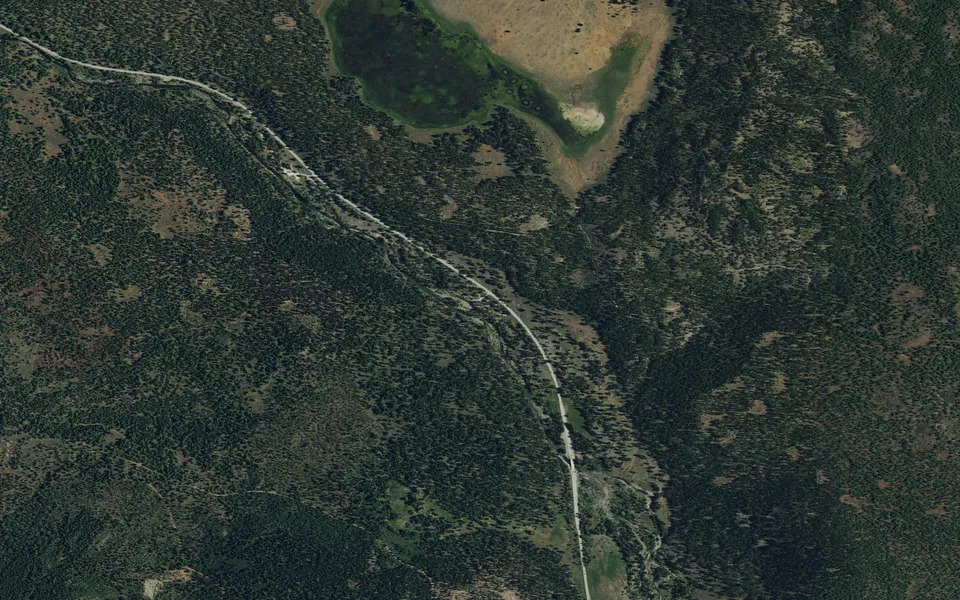 Aerial view centered on Lower Little Truckee