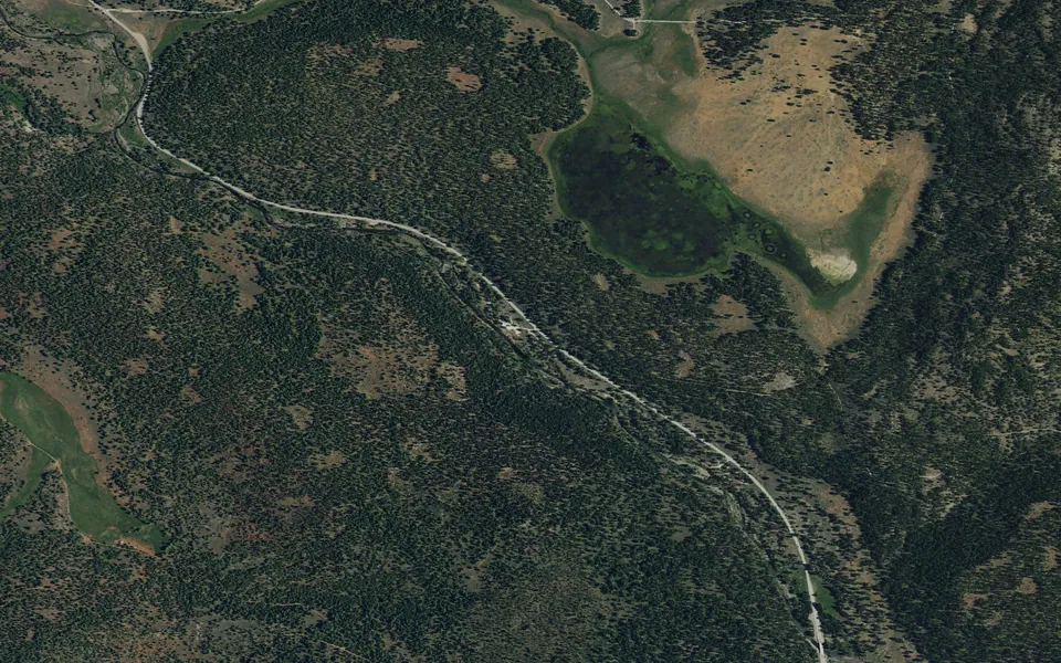 Aerial view centered on Upper Little Truckee