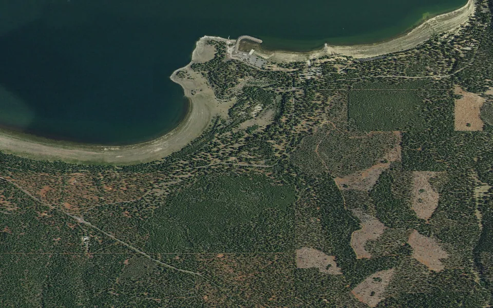 Aerial view centered on West Eagle Campground
