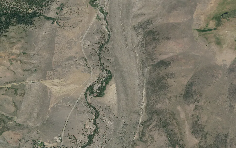 Aerial view centered on Robinson Creek South