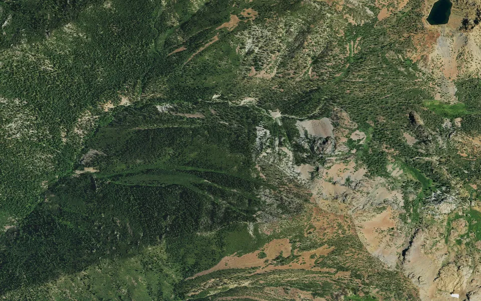 Aerial view centered on Mary Smith Campground