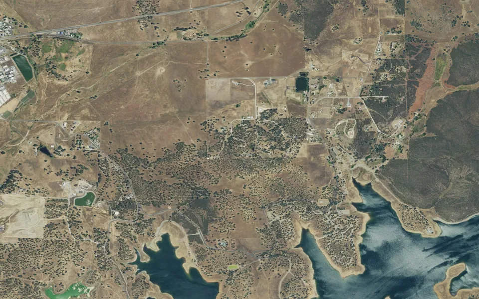 Aerial view centered on Oak Knoll Campground