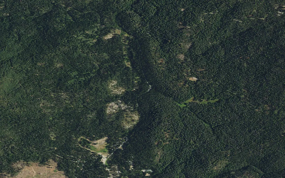 Aerial view centered on Summerdale Campground
