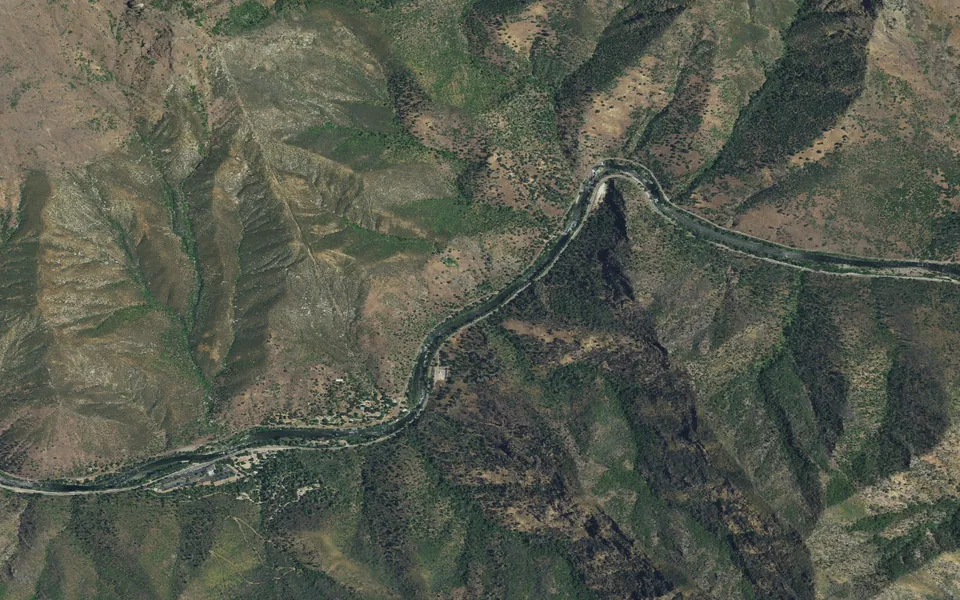 Aerial view centered on Dirt Flat