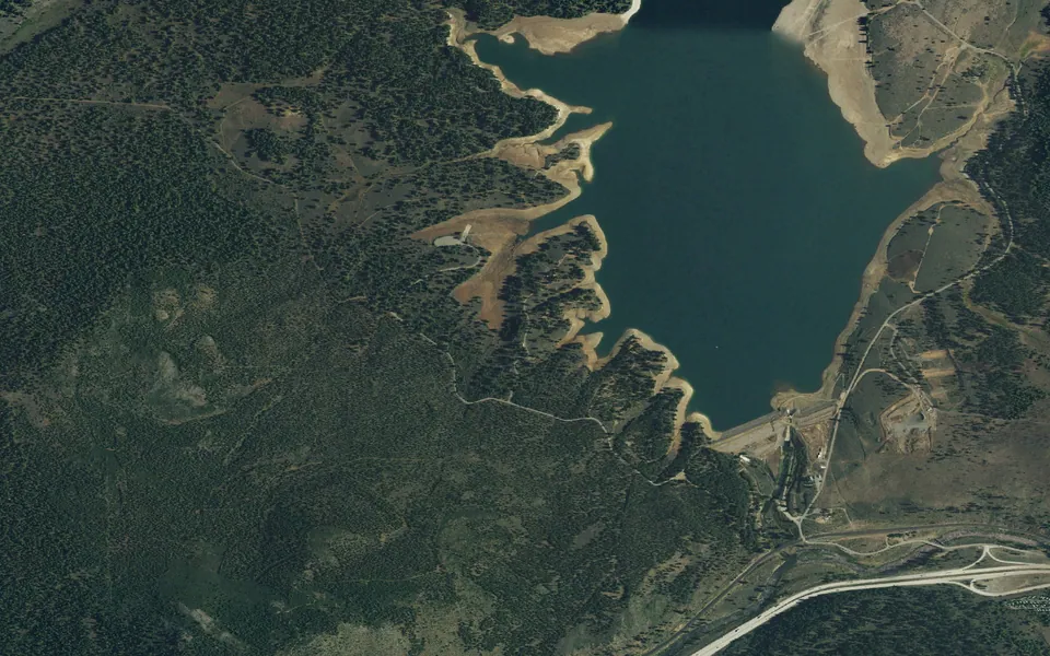 Aerial view centered on Boca Campground