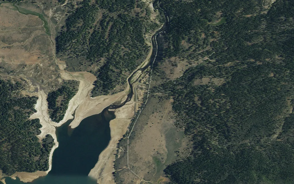 Aerial view centered on Boca Rest Campground