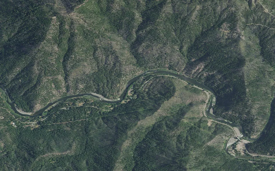 Aerial view centered on Sarah Totten Campground