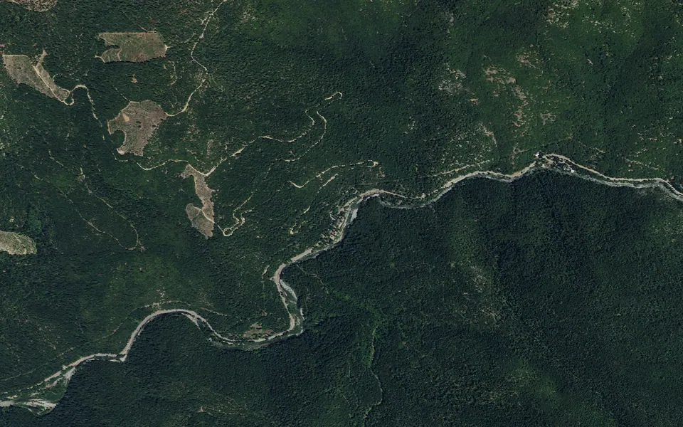 Aerial view centered on Union Flat